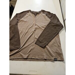 Eddie Bauer ragland shirt long sleeve 2 Tone brown Mens XL Jersey (A1204)